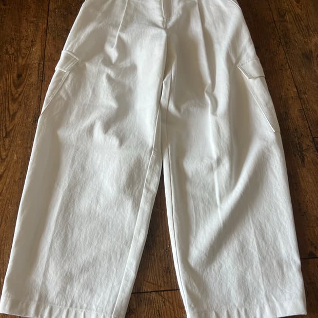 시즈 로템버 [데일리룸 X 로템버] 벌룬 레그 밀 와이드 카고팬츠 화이트