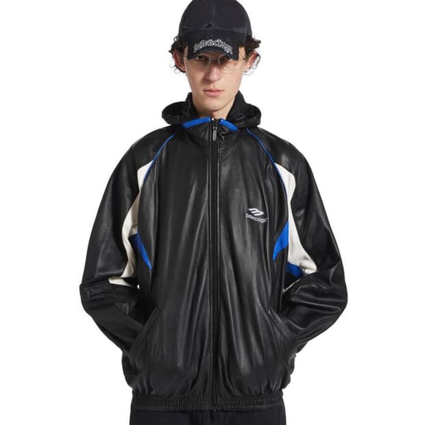 발렌시아가 레더 트랙 자켓
