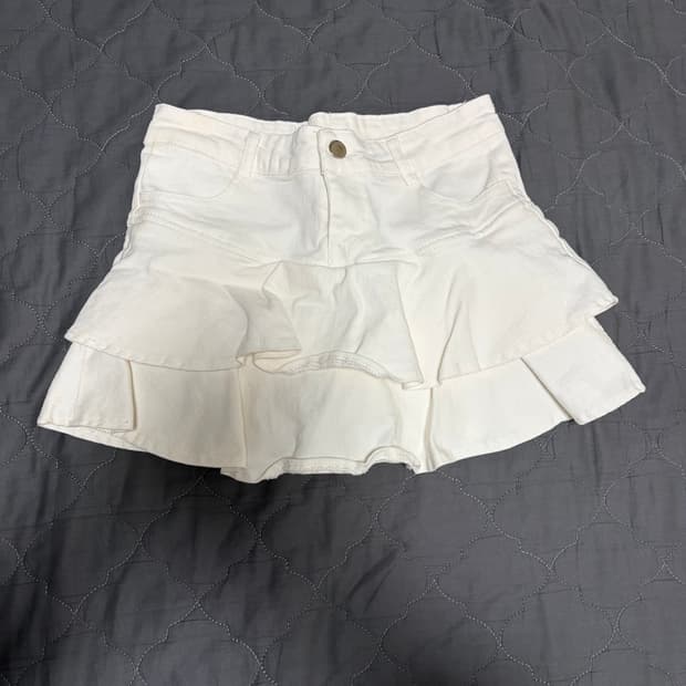 빈티지 화이트 캉캉 미니스커트