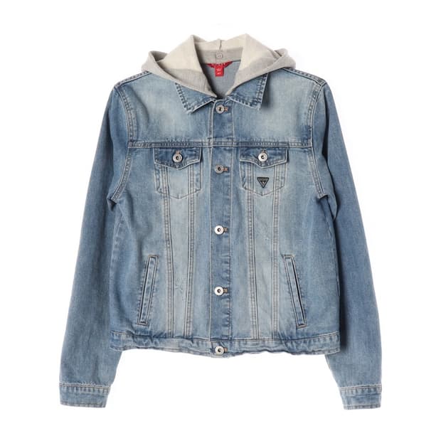 게스 후드 레이어드 데님 자켓 14Y