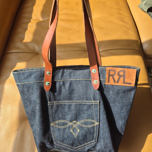 RRL 더블알엘 데님 토트백