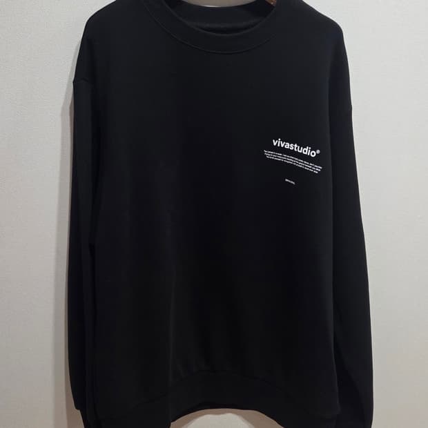 비바스튜디오 블랙 맨투맨 티셔츠 M