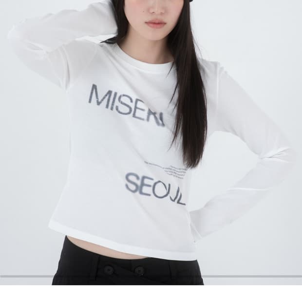 MISEKI SEOUL Logo long sleeves WHITE