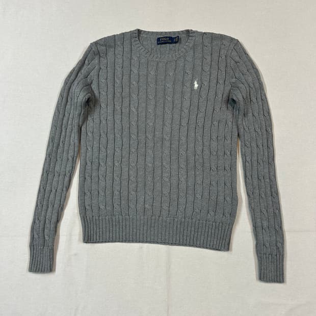S) 폴로 랄프로렌 케이블 꽈배기 니트 그레이
