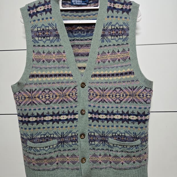 폴로 랄프로렌 페어아일 니트 베스트 가디건