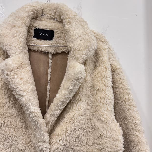 비아 스웨이드 안감 헤어리 롱 퍼자켓