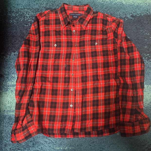 택포)랄프 로렌 레드 체크 셔츠 