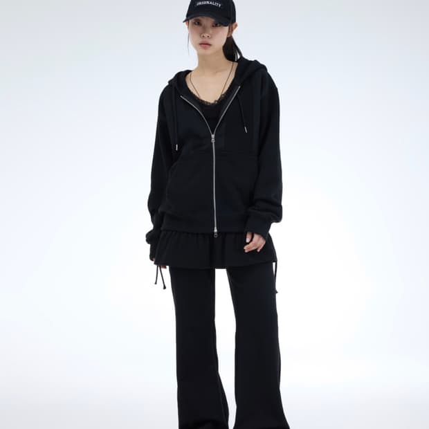 무신사 포르테나 에센셜 부츠컷 스웻팬츠 블랙