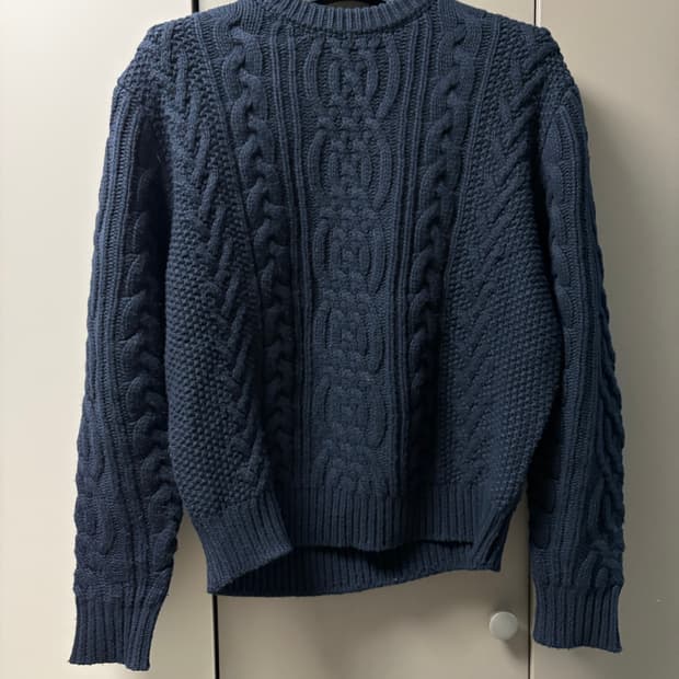 월스와일무브먼트 헤비 케이블 스웨터 (Navy) 1사이즈