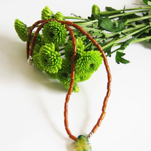 loveoldforest Wood flower necklace