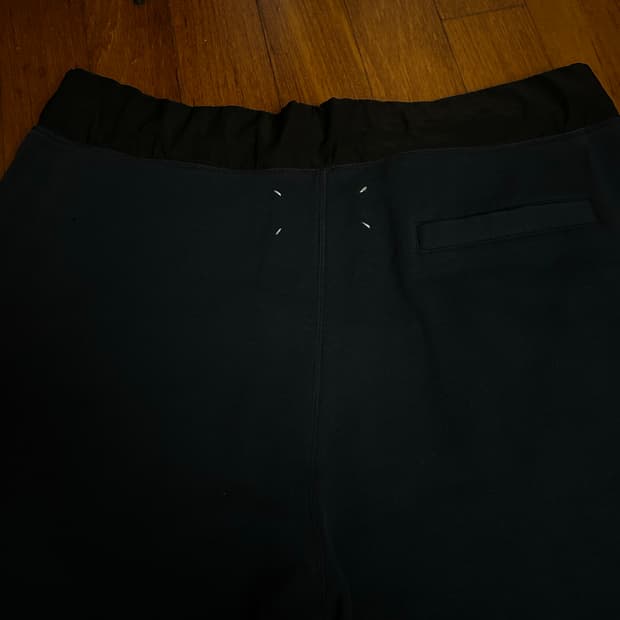Margiela back stitch sweatpants navy