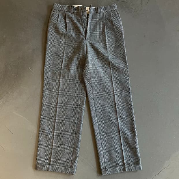 빈티지 체크 패턴 울 팬츠 30-31