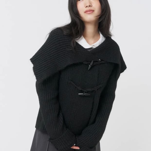 미세키서울 toggle knit cardigan black