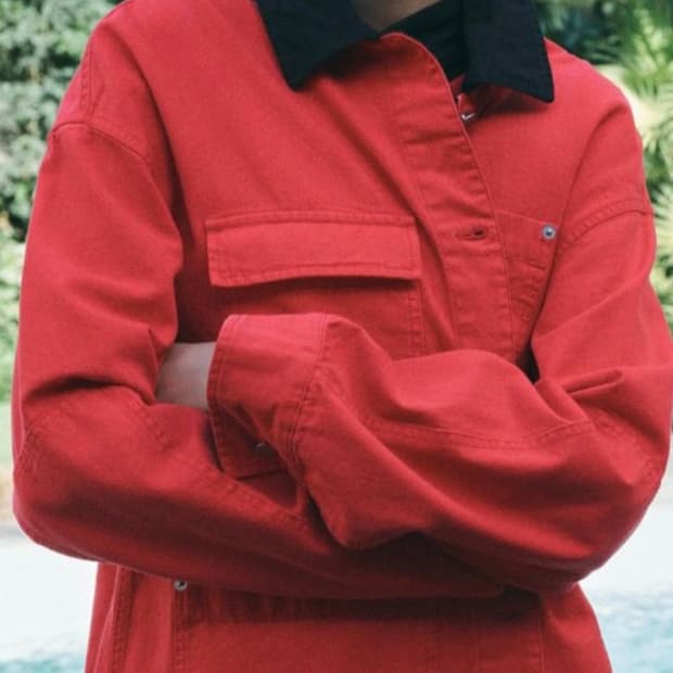 새상품) 자라 배색칼라 워크재킷