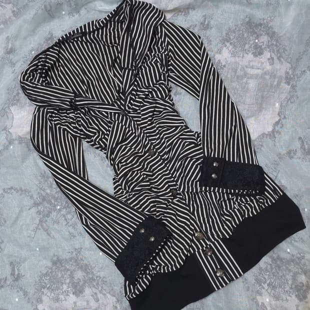 빈티지 스트라이프 셔링 펑크 원피스 d.i.a 마즈 갸루