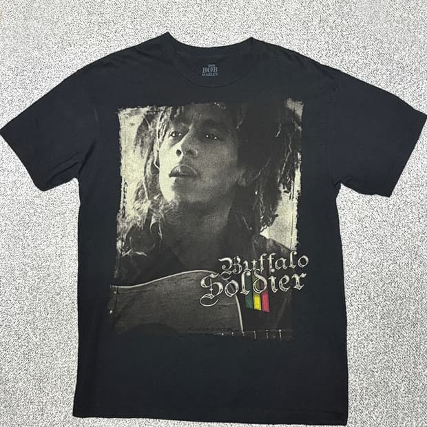 밥 말리 Buffalo Soldier 빈티지 그래픽 티셔츠