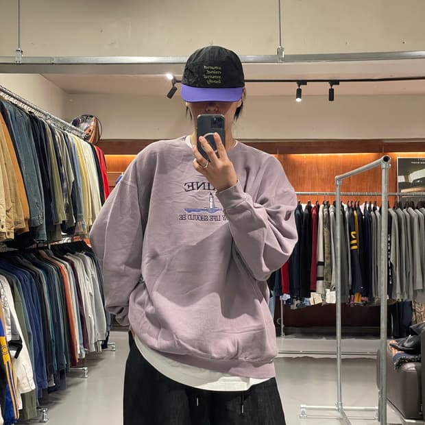 90‘s 빈티지 맨투맨 티셔츠 (연보라색)  