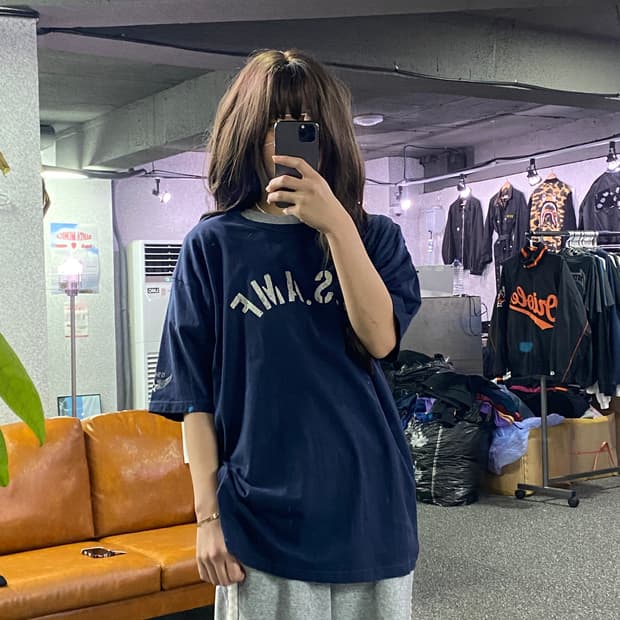 빈티지 USAMF 네이비 반팔티 B1645