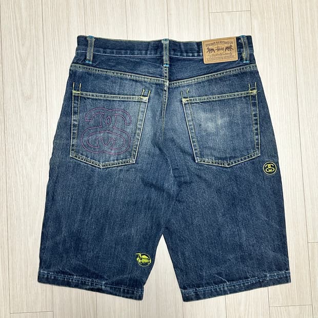 stussy rough & rugged denim shorts