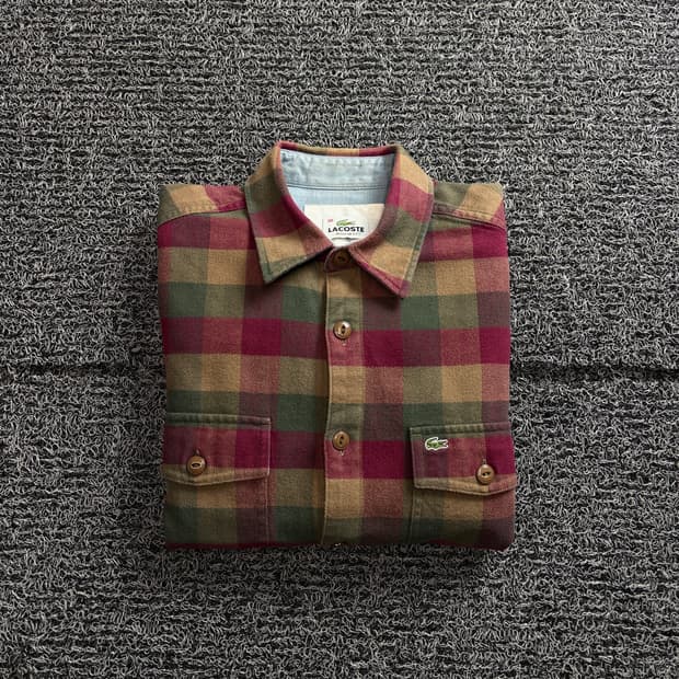 라코스테 치카노 레귤러 핏 체크 플란넬 셔츠 4033