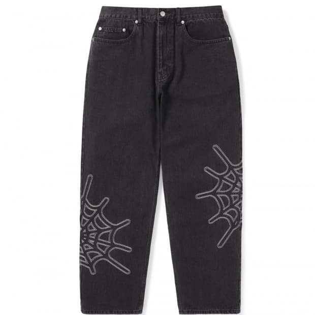 디스이즈네버댓 Web Embroidery Jeans Black