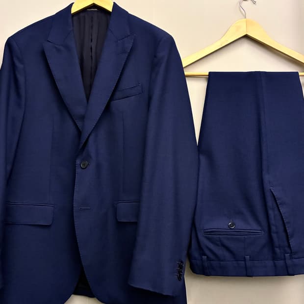 (100/32)마시모두띠 리넨 썸머 울 수트셋업 남자정장 네이비