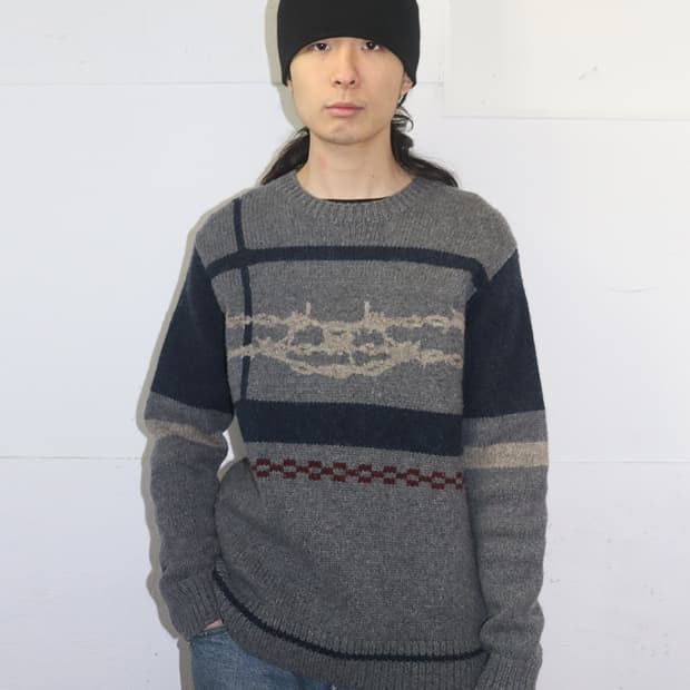 언더커버 15AW 와이어 크루넥 니트 스웨터