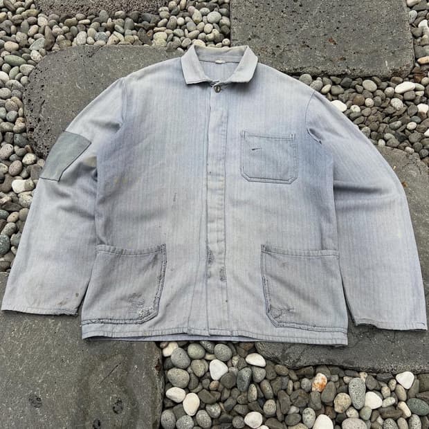 OLD EURO VINTAGE HBT GREY 패치워크 빈티지워크자켓