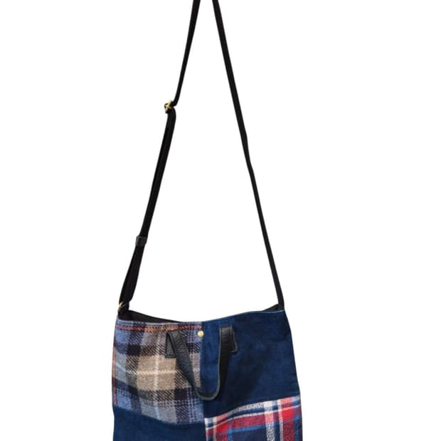 Harris Tweed 패치워크 체크 숄더백 토트백