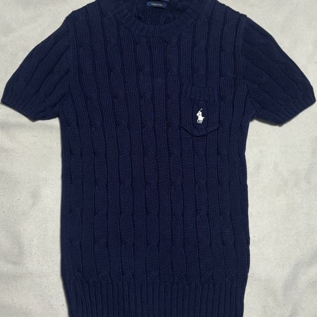 🫶🏻 폴로 랄프 로렌 여성용 네이비 반팔 니트🫶🏻