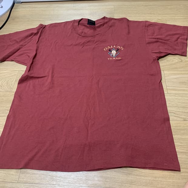 XL)90s 텍사스 달라스 자수 싱글스티치 반팔티 made in usa