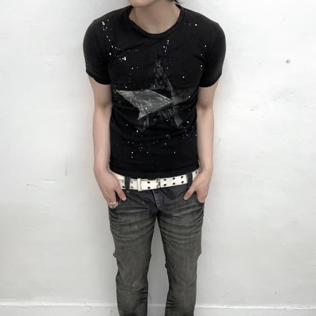 Semantic design star painting short slee