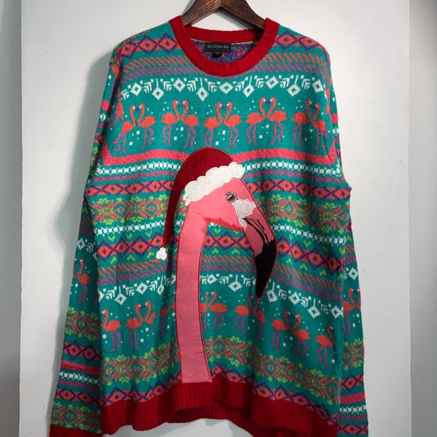 U.S.A. 크리스마스 어글리 니트 플라밍고 XL
