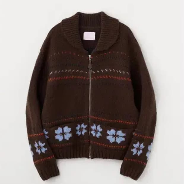 택o새제품) 셀리테일즈 스노우 코위찬 집업 가디건 브라운