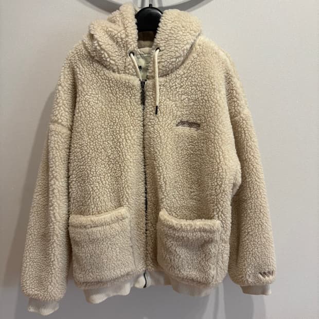 WVUR 뽀글이 후드 집업 M 아이보리