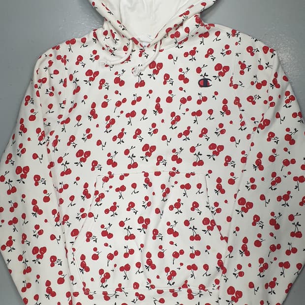 챔피온 체리 패턴 후드티 S