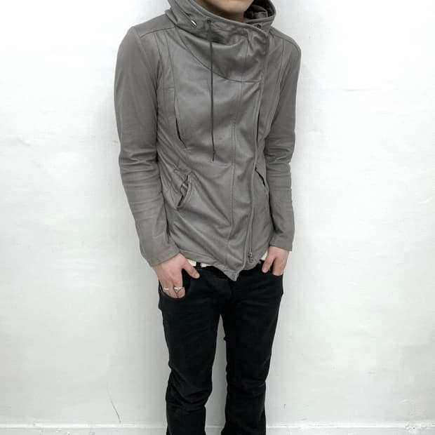 Tornado mart grey suede asymmetry jacket