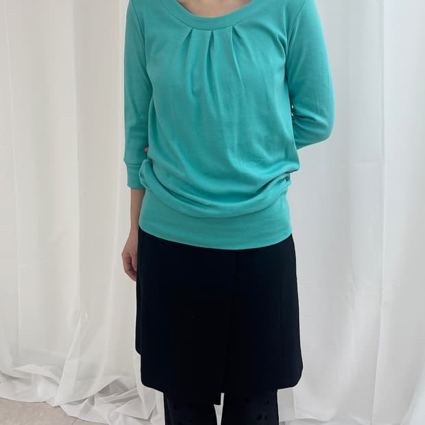 aqua sheila u-neck 3/4 sleeve top