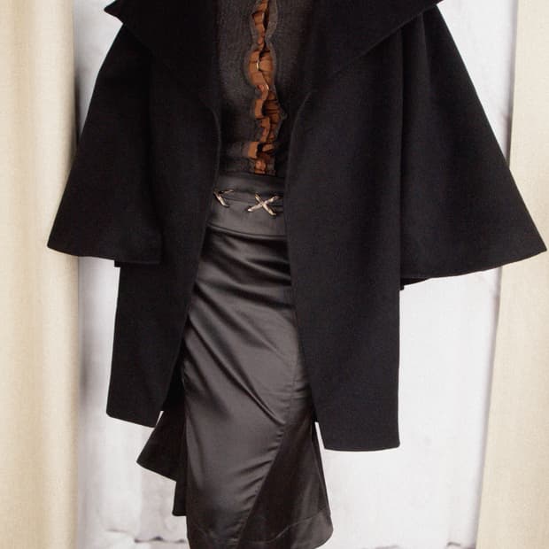 'Little Black Dress' Cape Coat