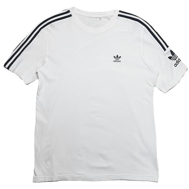 ADIDAS 유로파 스트라이프 티셔츠 화이트 M