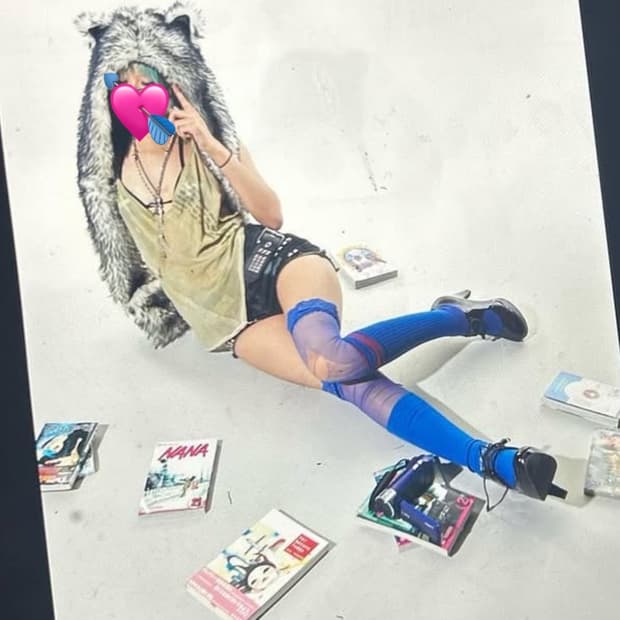 여우/고양이 털 후드 머플러 fur emo hat