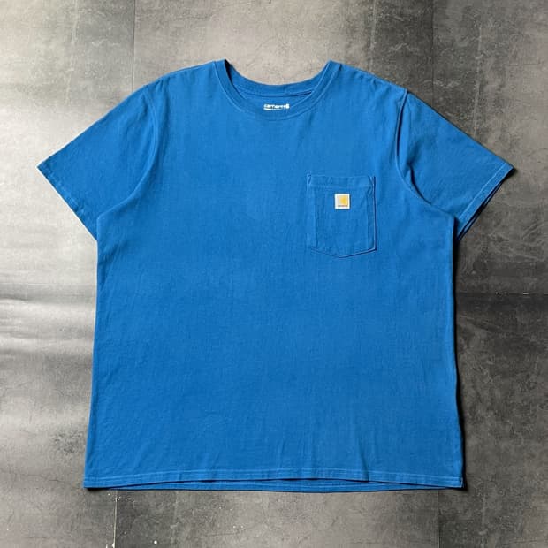 CARHARTT 칼하트K87 블루 포켓 루즈핏 반팔 티셔츠 A01279
