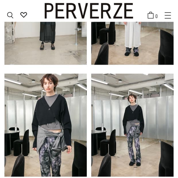 23ss PERVERZE 데미지 크롭 가디건