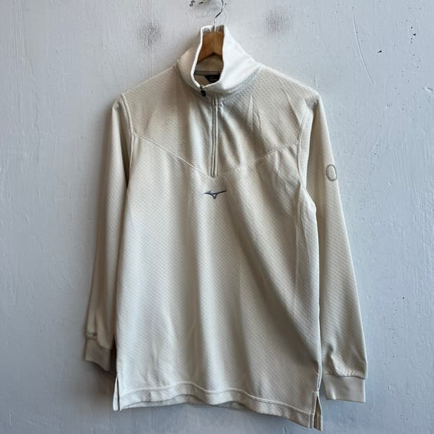 미즈노 로고 스포츠 하프집업 롱슬리브 탑 M