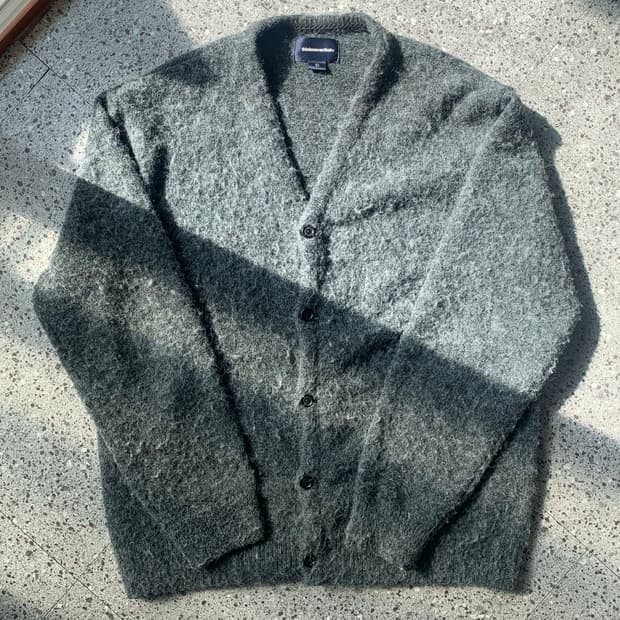 [L]디스이즈네버댓 Hairy Knit Cardigan Charcoal