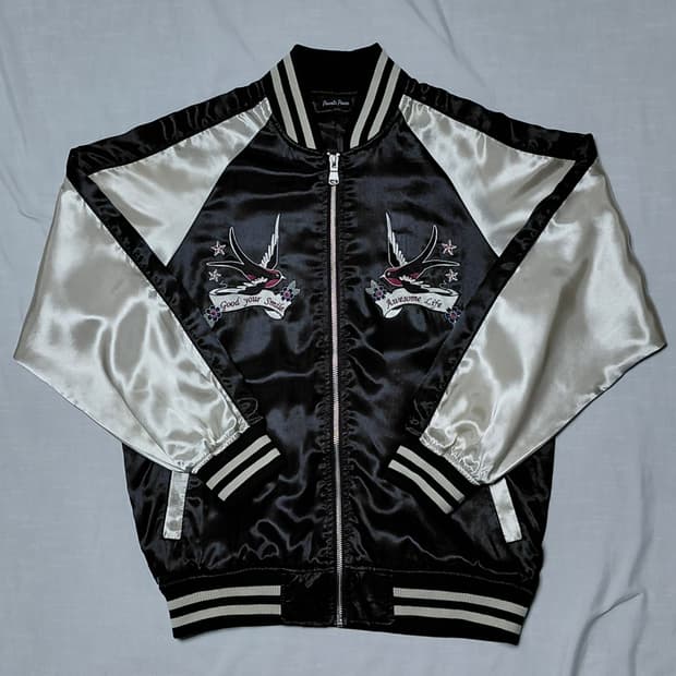 [M] 일본 빈티지 Private Pause 제비 자수 스카잔 점퍼