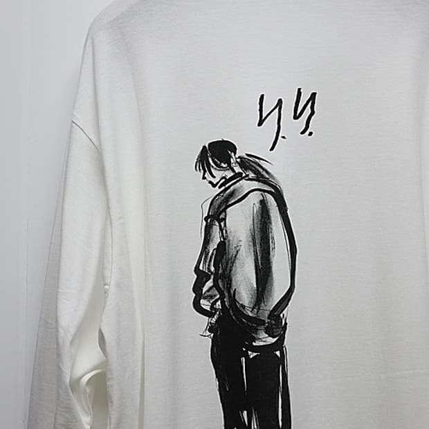 요지야마모토 yy백프린팅 롱슬리브 3사이즈