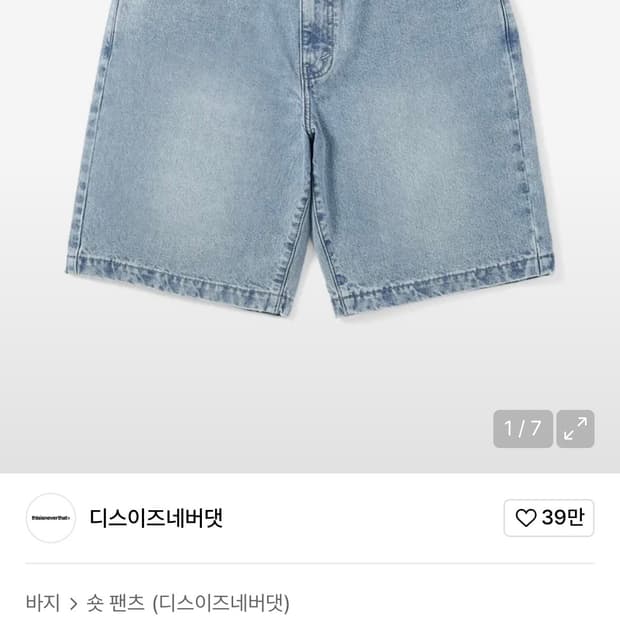 디스이즈네버댓 Washed Denim Short