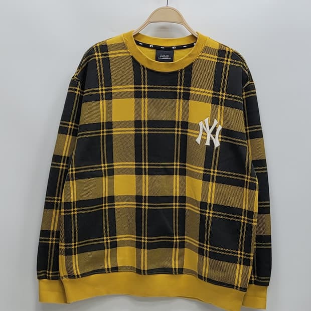 MLB 20FW 엠엘비 뉴욕양키즈 체크 오버핏 맨투맨 / 100 (L)
