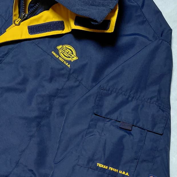 [L] 디키즈 빈티지 네이비/옐로우 워크 윈드브레이커